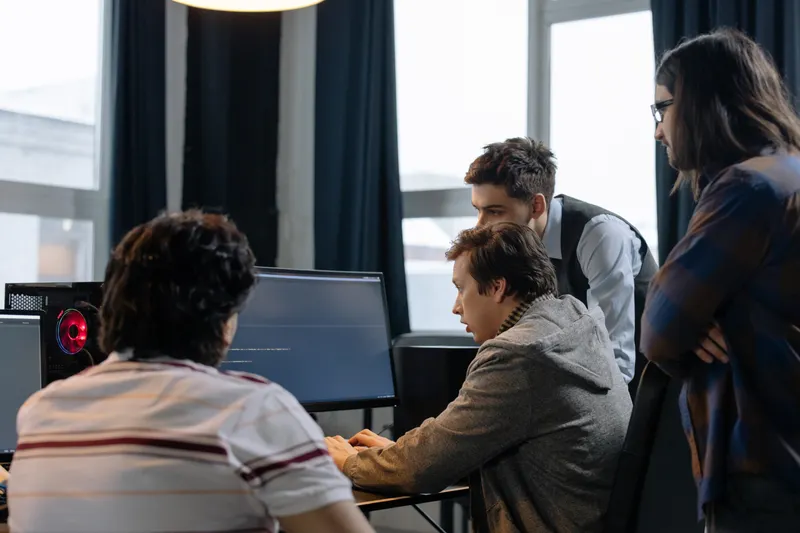 Developers working on a project together