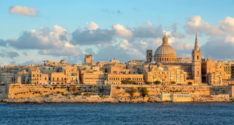 Valletta skyline across Marsamxett Harbour